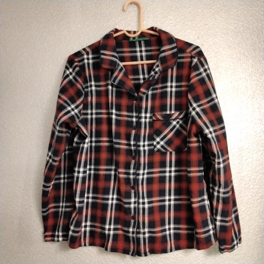 DIP Plaid PAJAMA Top  Size XXL